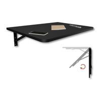 KDR Table Murale Pliante - Table Rabattable Gain de Place, Bureau Pliable ou Table de Cuisine et Salle à Manger, Table Murale pour Petit Espace, Table Mur Rabattable (Noir, 70×50 cm)