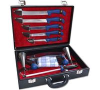 KDS Jeu de couteaux de boucherie et d'abattage dans un coffret, 11 pièces