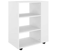 KDVXBCQJH Armoire à roulettes blanche 60 x 35 x 75 cm en bois | Armoire d'appoint compacte pour votre bureau. Offre une surface stable pour les imprimantes et les accessoires sur le lieu de