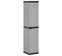 KDVXBCQJH Armoire de rangement d'extérieur avec 3 étagères Gris/noir 34 x | Armoire de terrasse étroite en plastique pour balcon et jardin. Offre un espace de rangement protégé sur les plus petits