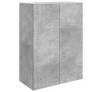 KDVXBCQJH Armoire murale en bois gris béton 66 x 34,5 x 90 cm | Rangement mural peu encombrant pour le salon et la chambre à coucher avec deux portes et étagères pour un rangement bien