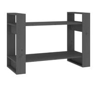 KDVXBCQJH Bibliothèque, séparateur de pièce, gris, 80 x 35 x 56,5 cm, pin | Étagère ouverte en bois massif sans paroi arrière, idéale comme étagère debout flexible dans le salon.
