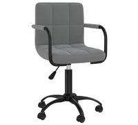 KDVXBCQJH Chaise de salle à manger pivotante en velours gris foncé réglable | Siège ergonomique avec vérin à gaz en continu et rotation à 360 degrés pour cuisine, bureau et coiffeuse.