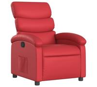 KDVXBCQJH Fauteuil relax avec fonction allongée en cuir synthétique rouge | Fauteuil de repos ergonomique avec repose-pieds et poche latérale pour le salon, fauteuil facile d'entretien
