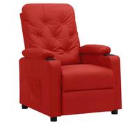 KDVXBCQJH Fauteuil relax manuel en cuir synthétique Bordeaux | Fauteuil TV réglable avec fonction inclinable et rembourrage pour salon, accoudoirs et repose-pieds extra larges.