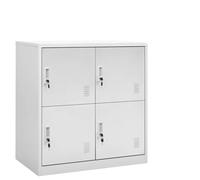 KDVXBCQJH Lot de 5 casiers en acier gris clair 90 x 45 x 92,5 cm | Casier en métal robuste avec 4 compartiments verrouillables pour bureau, école et vestiaire. Rangement sûr pour les dossiers