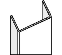 KE, gaine de protection pour câbles, profil en U, 50x100 mm, en polystyrène, de couleur blanche, pour canalisations, barre de 3 mètres, 1 pièce.
