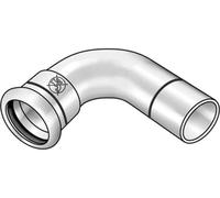 KE Kelit Industrie : coude en acier inoxydable, 90°, 108 mm, NPI421, raccord rapide, embout, profil M, acier inoxydable 1.4301, 1 pièce.