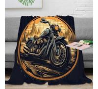 KeAan Moto Vintage Couverture Douce Et Chaude Confortable en Flanelle Polaire -Moto Couverture De Canapé - Enfant Adulte - All Saisons 40x50inch(100x130cm)