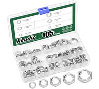 Keadic Assortiment de 105 écrous de verrouillage hexagonaux en acier inoxydable 304 M6 M8 M10 M12 M14 pour l'industrie
