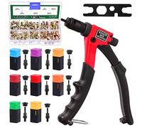 Keadic Kit d'outils professionnels de 120 pièces de rivets de 20.3 cm contenant M3, M4, M5, M6, rivets plaqués zinc, pistolet à rivet manuel avec mandrins métriques et SAE interchangeables
