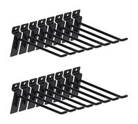 Keadic Lot de 20 crochets robustes de 15,2 cm pour étagère murale à lattes - Crochet de suspension pour panneau perforé - Pour garage, magasin, vente au détail et organisation (noir)