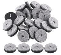 Keadic Lot de 20 patins en feutre à visser pour meubles en bois, chaises, tables, pieds de 38 mm de diamètre (noir)