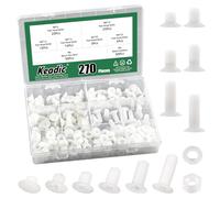Keadic Lot de 270 vis M8 en nylon blanc pour machine à tête plate, vis métriques, vis à tête plate, kit d'assortiment de boulons métriques, compte-gouttes, pour machine