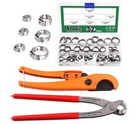 Keadic Lot de 52 colliers de serrage et coupe-tuyau PEX pour tube de 0,3 à 3,2 cm avec colliers de serrage en acier inoxydable 304 de 6 mm à 18,5 mm, outil de fixation PEX pour automobile et moto
