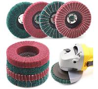 Keadic Lot de 8 disques à lamelles en fibre de nylon pour meuleuse d'établi, 10,2 cm, grain 120, 180, 240, 320, disque de ponçage abrasif pour outils de polissage (rouge et vert)