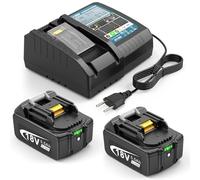 KEATFE Lot de 2 batteries et chargeur 5,5 Ah BL1850 pour Makita LXT, compatibles avec les batteries Makita 14,4 V-18 V Li-ion BL1815 BL1830 BL1860 BL1430 et chargeur rapide DC18RC