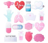 Keboyoe 16Pcs Drôles Notes Adhésives Infirmière Sticky Notes Post it Rigolo | Blocs-Notes Autocollants à Thème Médical Blocs Notes mignons sur le Thème Médical pour Hôpital École Bureau(Rose, Bleu)