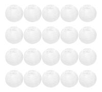 Keboyoe 20pcs Lanterne en Papier Blanc 10cm Lampion Chinois Papier Exterieur, Suspension Boule Papier Lanternes Rond pour Mariage Kermesse Bapteme Anniversaire Jardin Fête Noël