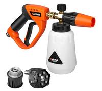 Kebtek Canon à Mousse et Pistolet Haute Pression 5200 PSI pour Lavage Voiture Auto, avec 6-en-1 Embouts de Buse et Adaptateur Compatible avec Karcher K2-K7 (MRP-001-A)