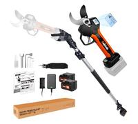 Kebtek Sécateur électrique avec Perche Télescopique Kit - Professionnel Sécateur à Batteries - Moteur Sans Balais 18 V - Diamètre de Coupe 40mm, 2 Pack Batteries