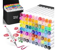 Kebuye 80 Couleurs Feutre a Alcool, Feutres Coloriage Adulte Enfants, Marqueurs à Croquis Double Pointe markers avec Pochette de Transport et Espaceur pour Art, Croquis, Écriture