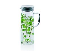 Kela Pichet en verre 11398 – Pour boissons froides, couvercle inox hermétique, 1,6 L