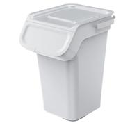Keden Kaddi Q Poubelle de 25 l avec filtre à charbon actif, récipient de tri sélectif avec couvercle, panier de tri des déchets en plastique, gris cendré