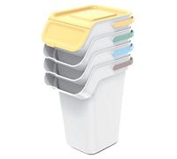 Keden Kaddi Q Système de tri des déchets - 4 x 25 l - Avec filtre à charbon actif - Poubelle de tri sélectif - En plastique - Gris cendré