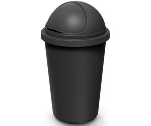 Keden® Poubelle cuisine 50L couvercle basculant plastique recyclé 100% corbeille papier bureau support fixation sac-poubelle déchets bio noir