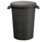 Keden Poubelle SMOOTH avec couvercle, recyclage, poignées 80 L Noir