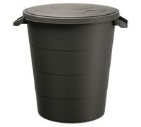 Keden Smooth Poubelle avec couvercle - Poubelle de recyclage 120 litres de capacité, baril de captage d'eau Noir