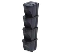 KEDEN SORTIBOX Poubelle de tri 25L, lot de 4 IKWB25S4W-S433W