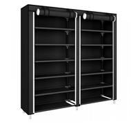 KEDIA Armoire de Rangement en Tissu, Penderie avec Housse, Placard, Garde-robe, pour Chambre, Vestiaire, (120x30x110)cm, noir pur