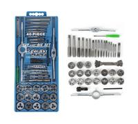 KEDIA Coffret de Tarauds et Filières 40 Pièces Boîte bleue Set de tarauds et filières Outils de Filetage et Taraudage Métrique