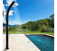 Kedia Douche de Jardin, Colonne de Douche Solaire, Douche extérieure pour la Plage et Le Jardin de la Piscine, pommeau de Douche pivotant à 180° (Courbée-18L)