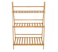 KEDIA Étagère à plantes en bambou, 70*40*96cm,Pliable, 3 étagères, Pour Intérieur Balcon Jardin Terrasse, Couleur bois naturel
