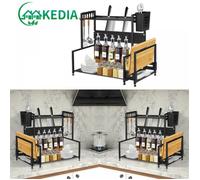 KEDIA.Support à Épices pour Cuisine, Etagère de Stockage d'Épices à 2 Niveaux, Etagère de Stockage d'Épices 48*21*36cm