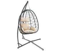 KEDIA Support pour Fauteuil Suspendu en Métal, Noir, 214*113*110cm, N'inclut pas les fauteuils suspendus, Robuste et Durable