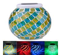 KEEDA Lampe Solaire LED, Décorative Mosaïque, Atmosphère Éclairage,Table Magique, Lumiere Mosaique Ambiance, Lampe Table Bougie,7 Changement de Couleur pour Fête,Soiree, Jardin, Ami, Stylo Porte