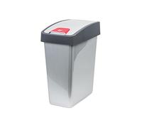 Poubelle Rectangulaire à couvercle basculant 25 litres - Argent