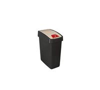 keeeper Poubelle rectangulaire à couvercle basculant 25 L Blanc