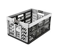 Keeeper 2x Casiers Pliants Professionnels avec Poignées Souples, 54 x 37 x 28 cm, 45 l, Ben, Gris Clair