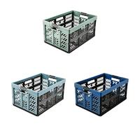keeeper 3x Stabile Profi-Klappboxen mit Soft-Touch Griffen, Ben, 54 x 37 x 28 cm, 45 l, Ben, Colour Mix Set