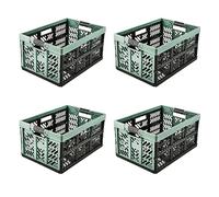 keeeper 4x Caisses pliantes Professionnelles solides avec poignées Soft-Touch, 45 l, Ben, Nordic Green (Vert)