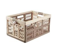 Keeeper 4x Casier Pliant Professionnel avec Poignées Souples, 54 x 37 x 28 cm, 45 l, Ben, Crème/Taupe