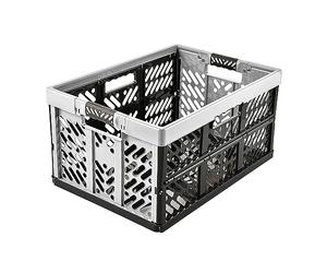 Keeeper 4x Casier Pliant Professionnel avec Poignées Souples, 54 x 37 x 28 cm, 45 l, Ben, Crème/Taupe