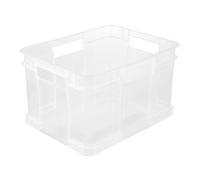 keeeper Bac de rangement avec poignées, Euro-Box M, polypropylène, 16 l, Bruno, naturel-transparent
