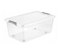 Keeeper Bac Leo Keeeper 37 L transparent avec roues et couvercle à clips