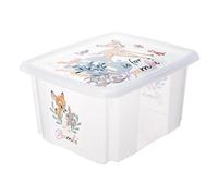 keeeper Bambi Boîte de Rangement avec Couvercle, Pivotante et Empilable, Pour Enfants, 24 L, Karolina, Transparent